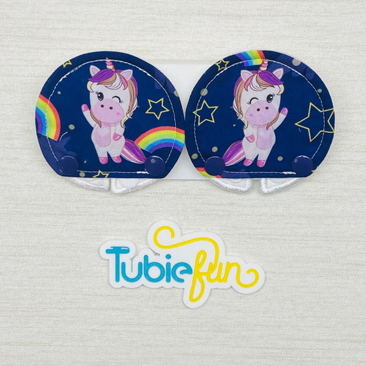 Covered Button Pad - Unicorn on Purple