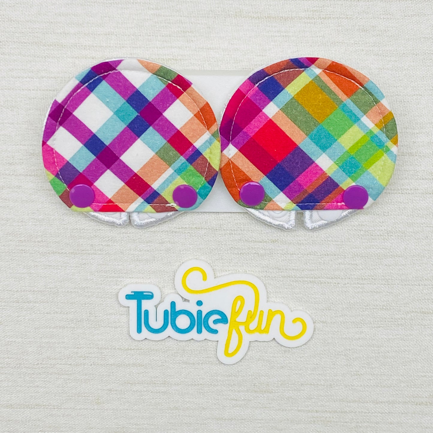 Covered Button Pad - Coloured Gingham