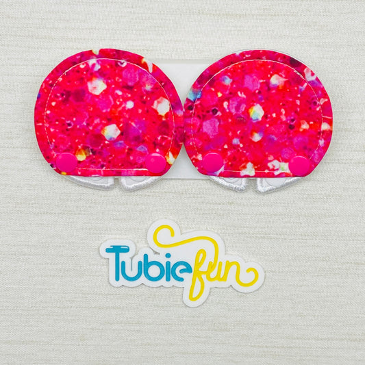 Covered Button Pad - Pink Gems