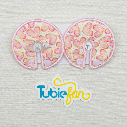 Button Pad Cover Large - Pink Hearts