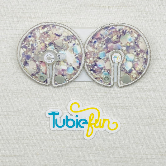 Button Pad Cover Large - Silver Gems