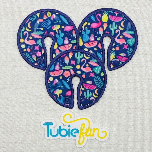 Button Pad Cover Large - Summer Flamingos