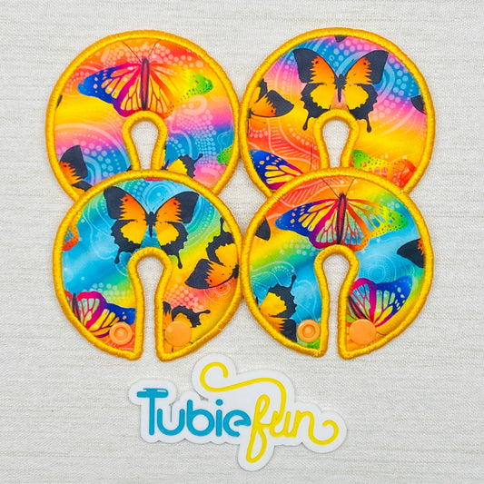 Button Pad Cover Large - Butterflies on Orange