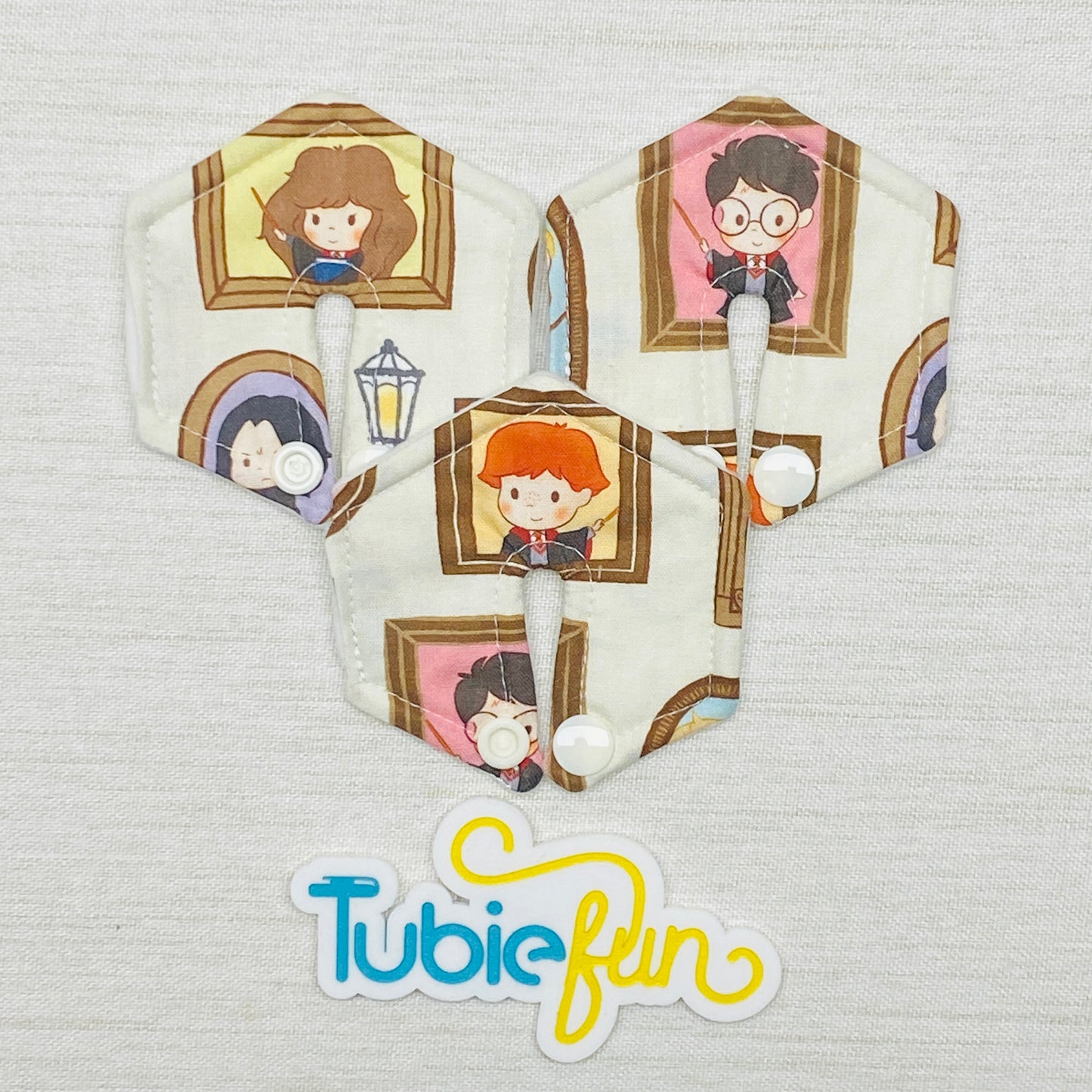 Hexagon G-Tube Button Pad Cover - Wizard Portraits