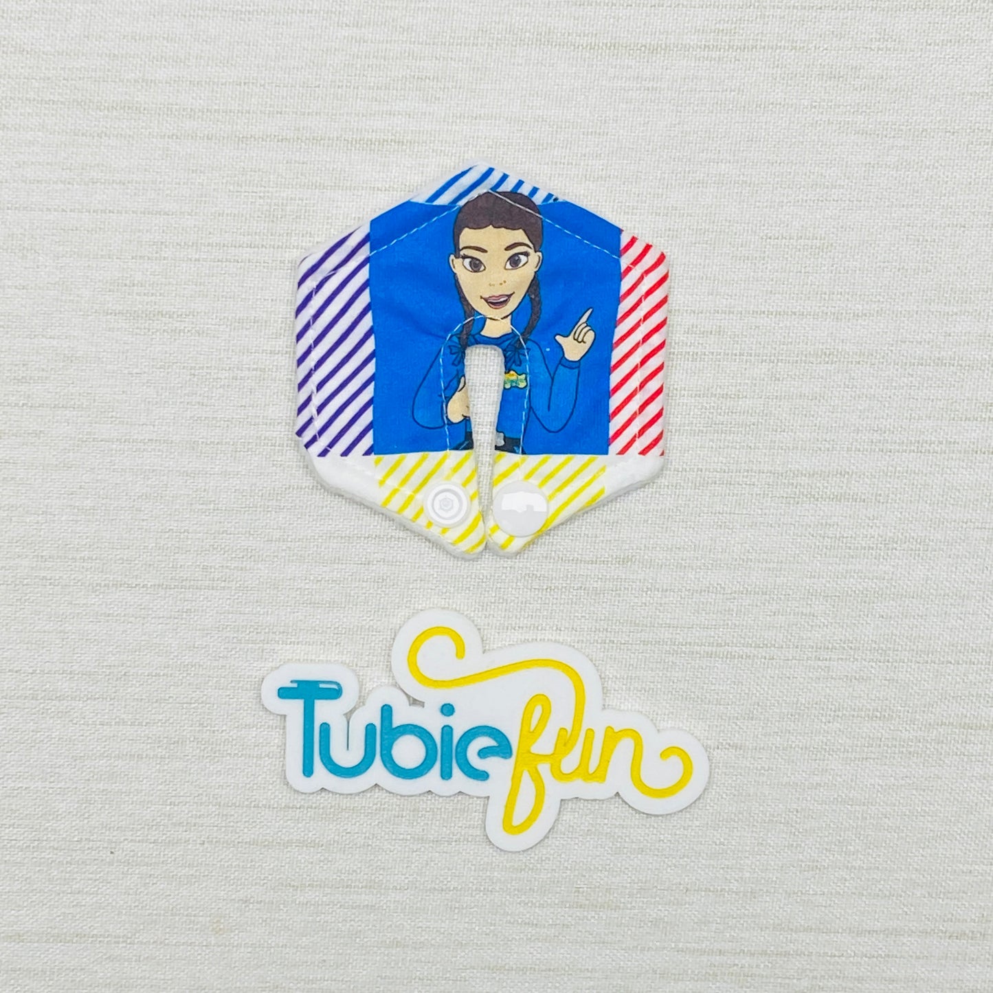 Hexagon G-Tube Button Pad Cover - Wiggly