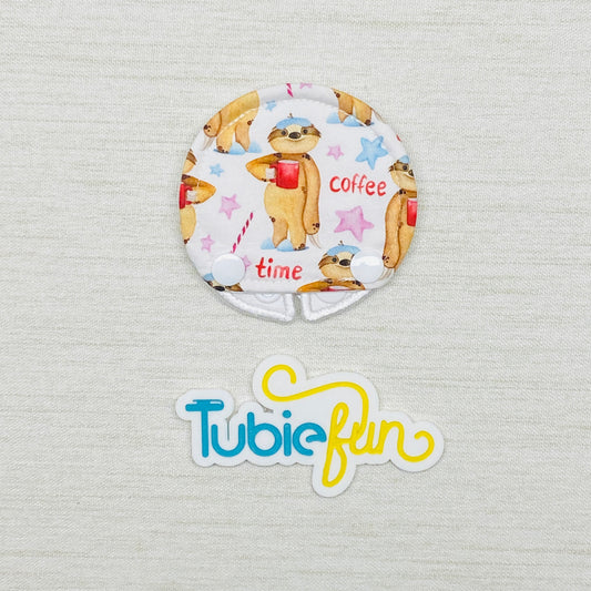 Covered Button Pad - Coffee Slothy