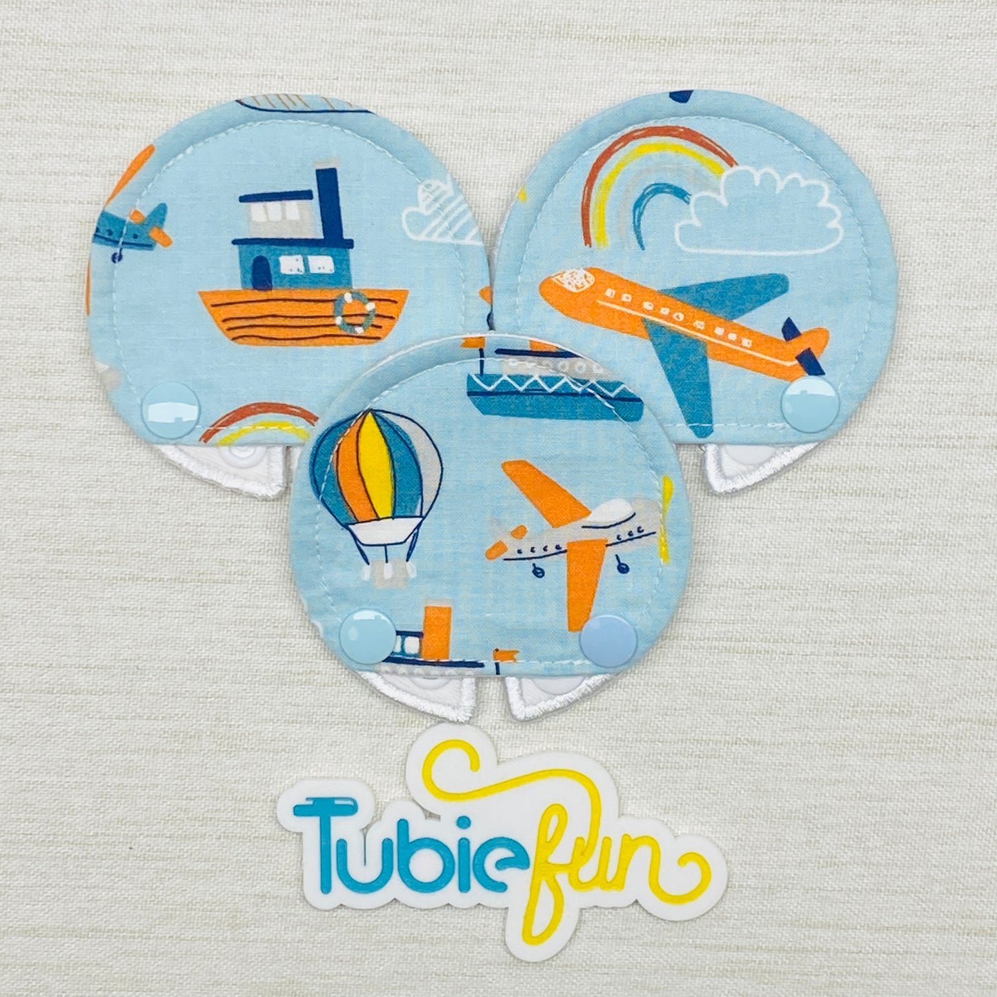 Covered Button Pad - Planes and Boats