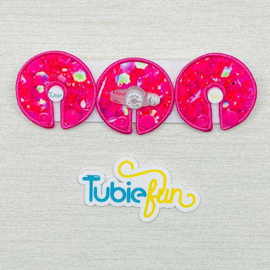 G-Tube Button Pad Cover - Pink Gems