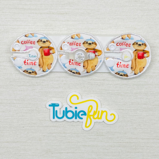 G-Tube Button Pad Cover - Coffee Slothy