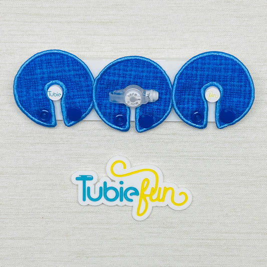 G-Tube Button Pad Cover - Blue Check 2