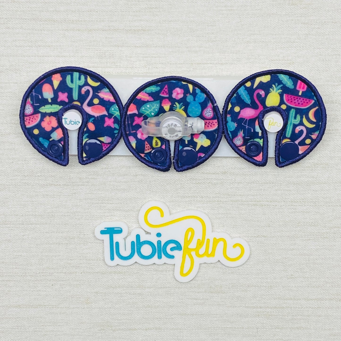 G-Tube Button Pad Cover - Summer Flamingos