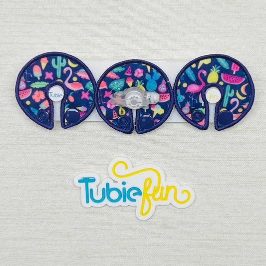 G-Tube Button Pad Cover - Summer Flamingos