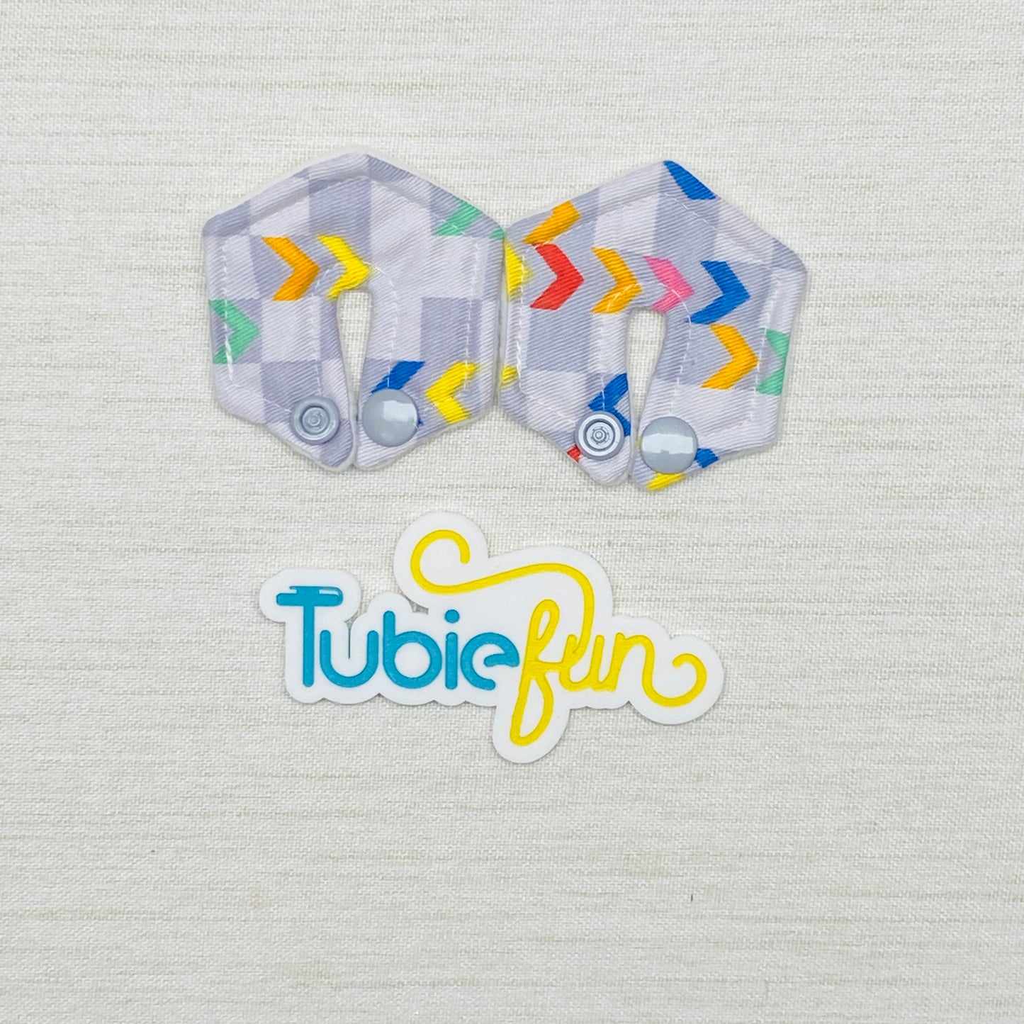 Mini Hexagon G-Tube Button Pad Cover - Coloured Arrows