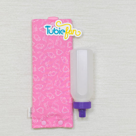 Insulated Milk Bag Suitable for 250ml Bottle in - Pink Dinosaurs