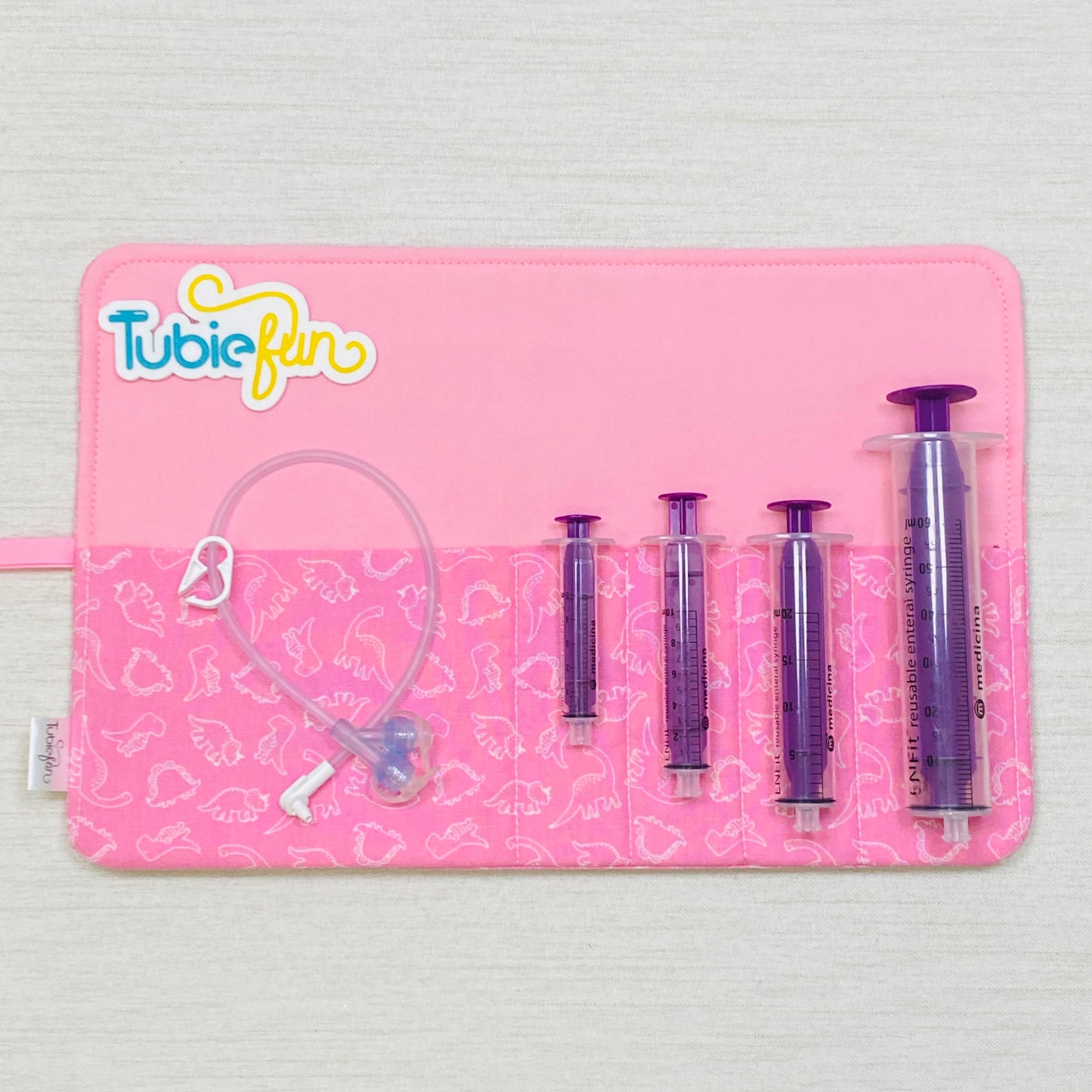 Syringe Roll - Pink Dinosaurs