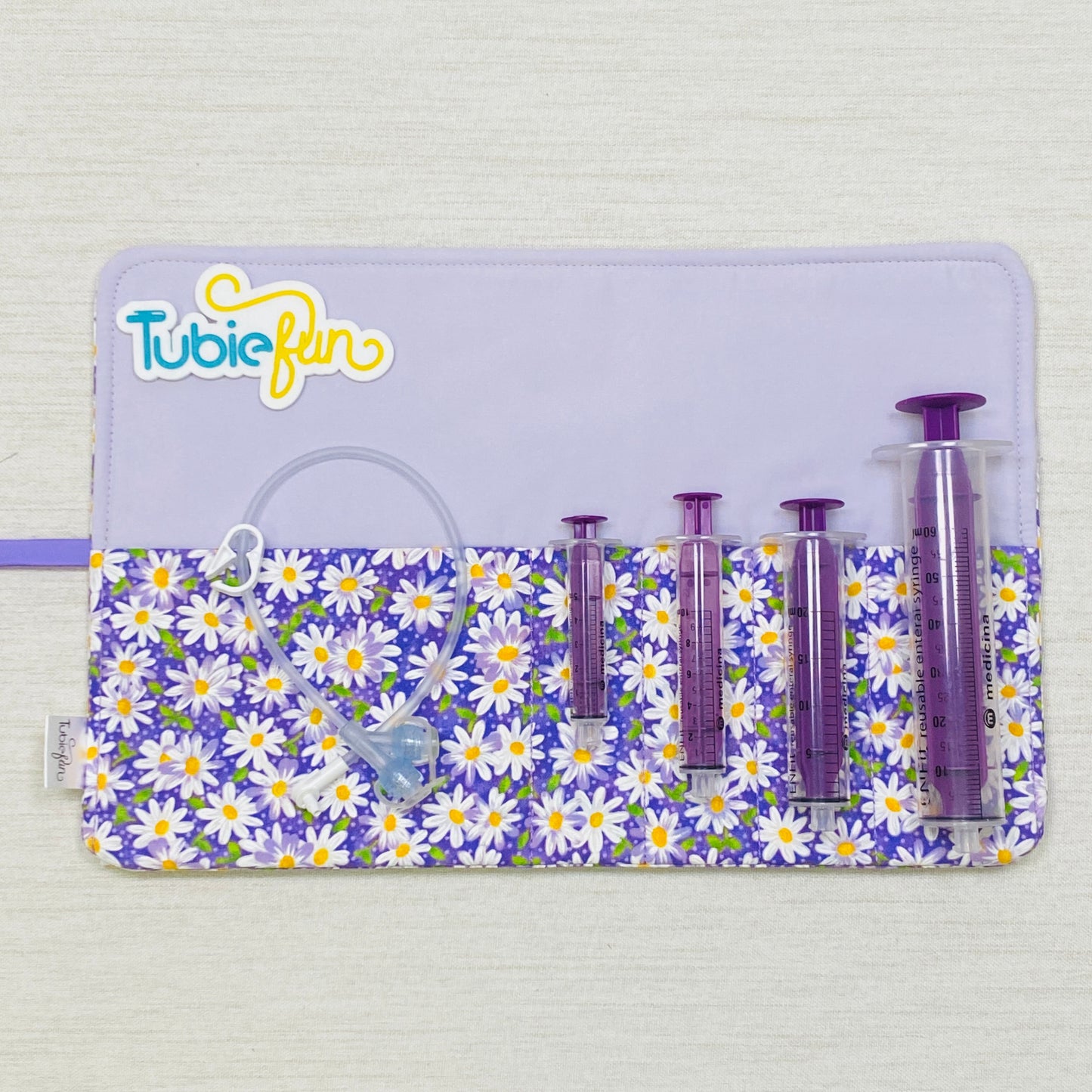 Syringe Roll - Daisies on Purple