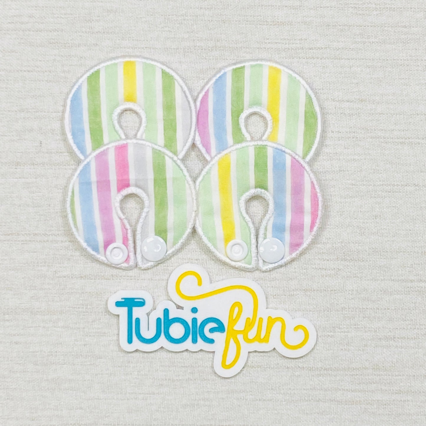 G-Tube Button Pad Cover - Coloured Stripes