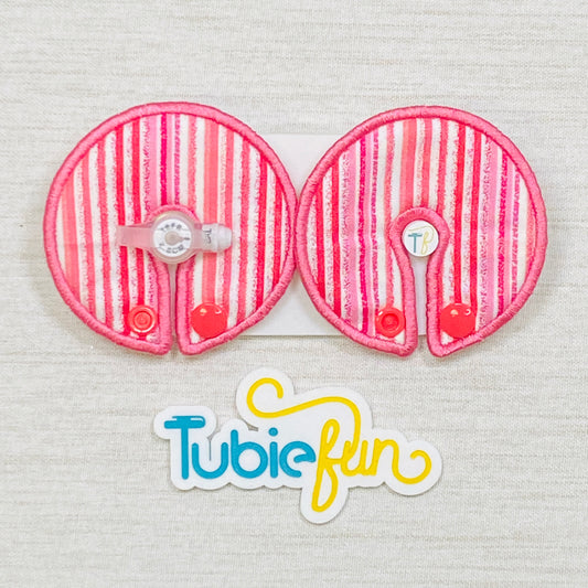 Button Pad Cover Large - Pink Stripes