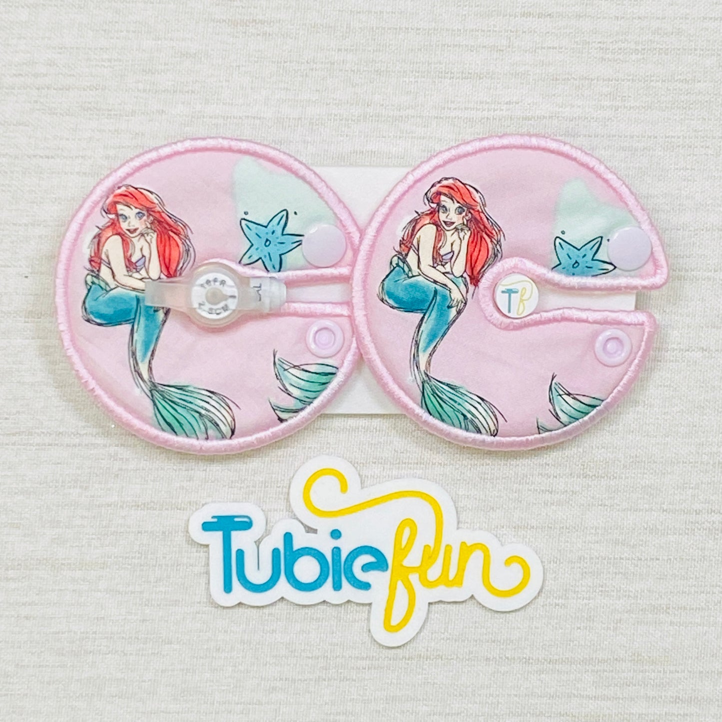 Button Pad Cover Large - Mermaid on Pink