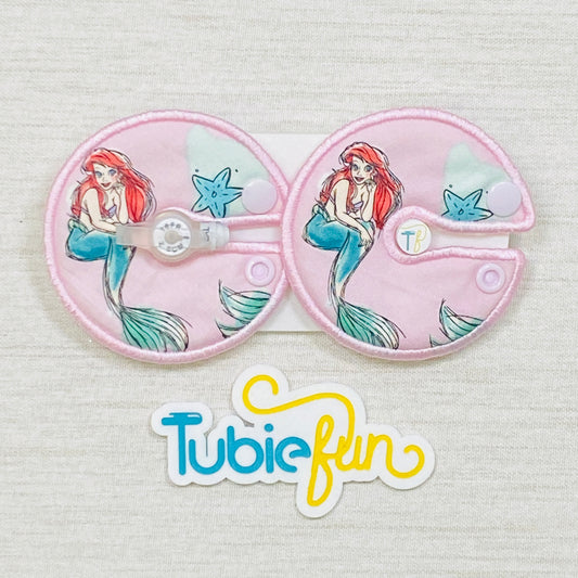 Button Pad Cover Large - Mermaid on Pink