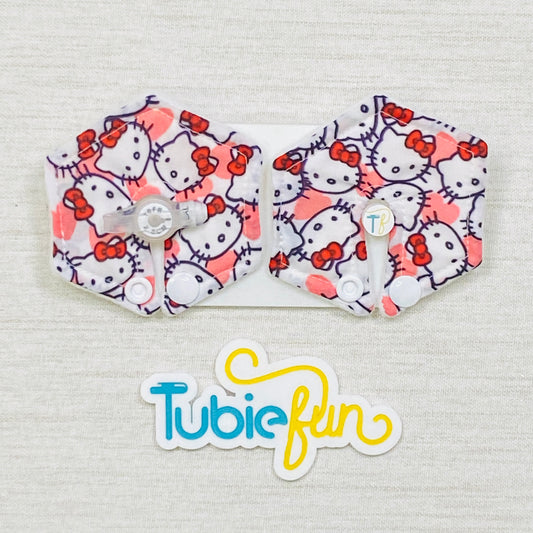 Hexagon G-Tube Button Pad Cover - Kitty