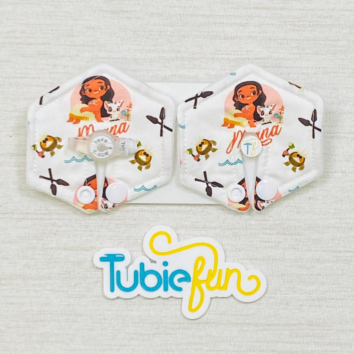 Hexagon G-Tube Button Pad Cover - Island Princess