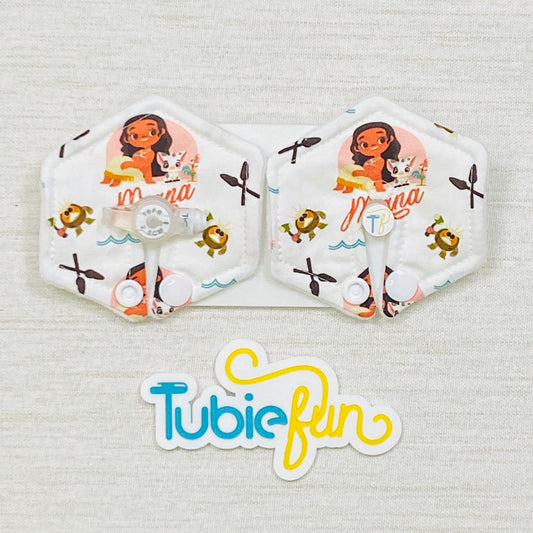 Hexagon G-Tube Button Pad Cover - Island Princess