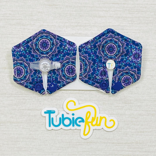 Hexagon G-Tube Button Pad Cover - Mandala