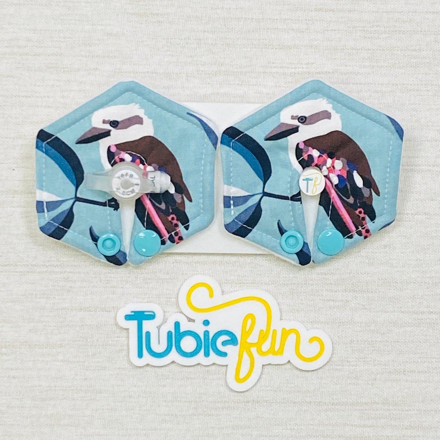 Hexagon G-Tube Button Pad Cover - Kookaburras