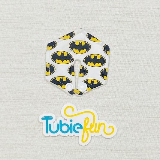 Hexagon G-Tube Button Pad Cover - Bat Symbol