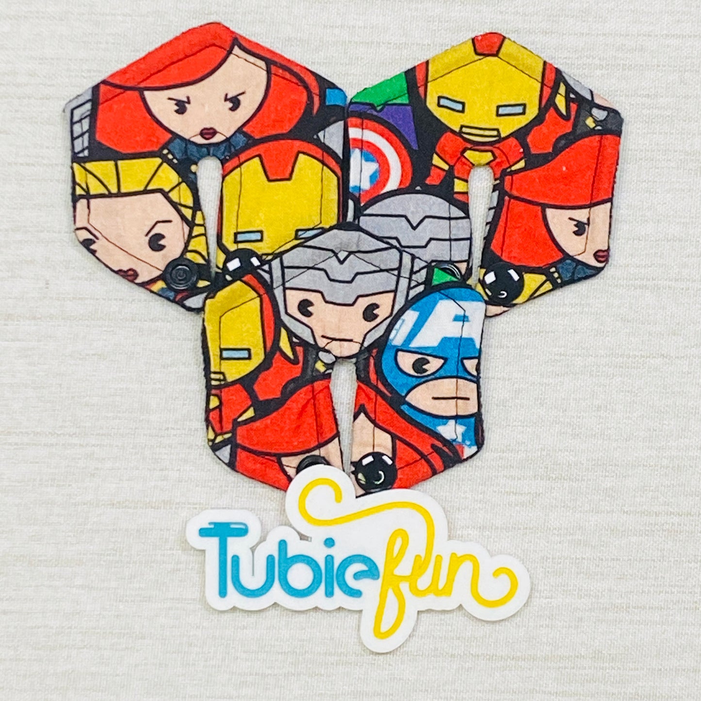 Hexagon G-Tube Button Pad Cover - Comic Heros