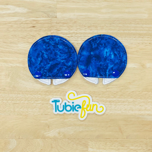 Covered Button Pad - Blue Swirl