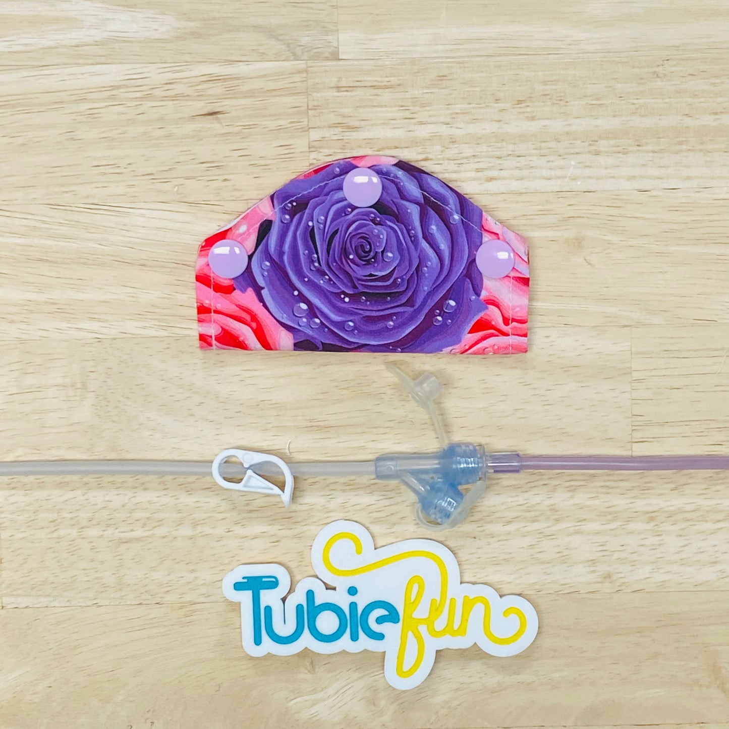 Feeding Tube Mini Connection Cover - Large Roses