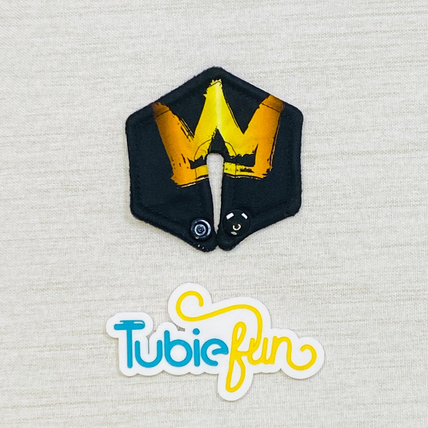 Hexagon G-Tube Button Pad Cover - Crowns