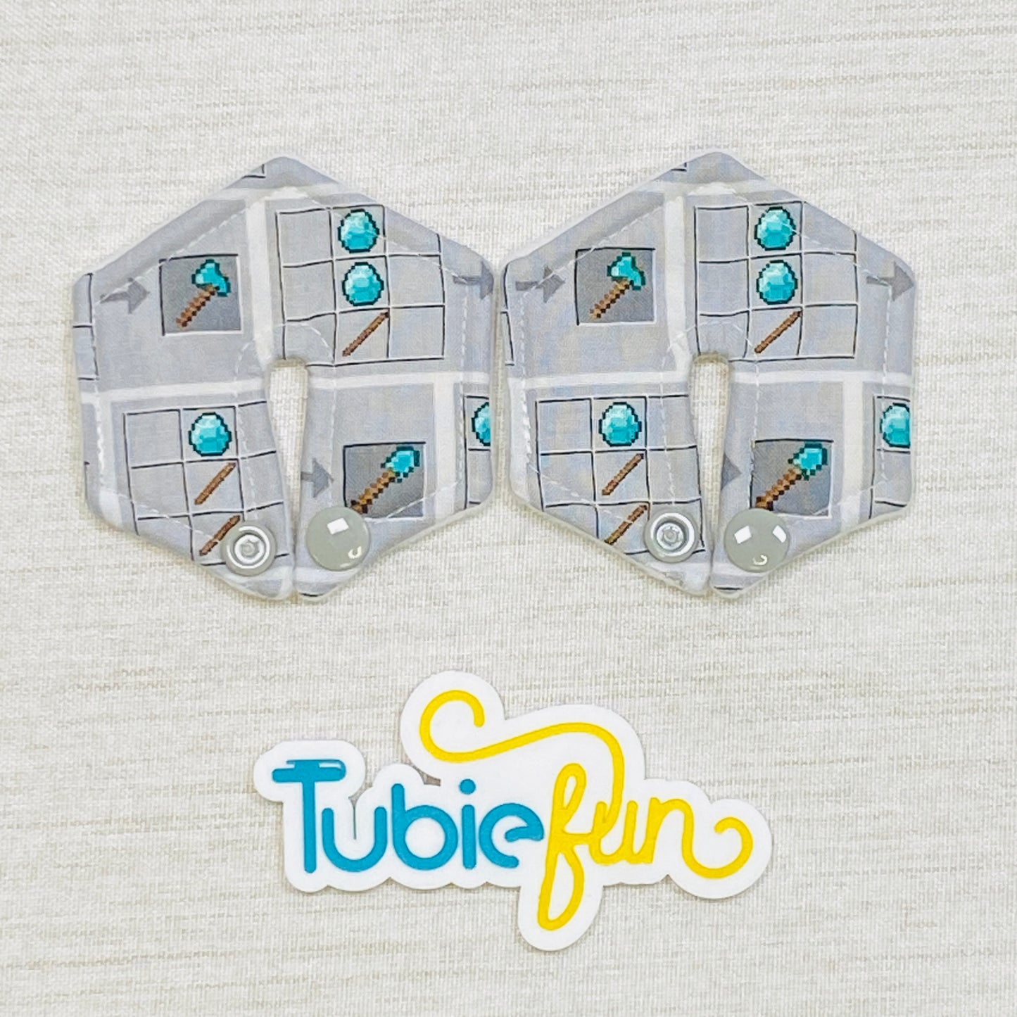 Hexagon G-Tube Button Pad Cover - Mining Game