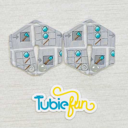Hexagon G-Tube Button Pad Cover - Mining Game