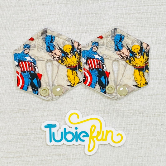 Hexagon G-Tube Button Pad Cover - Hero's on Cream