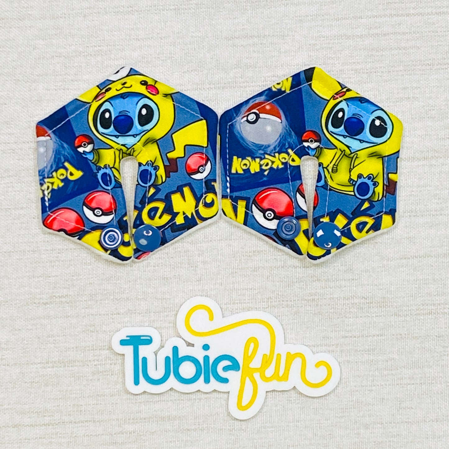 Hexagon G-Tube Button Pad Cover - Blue Alien Pikka
