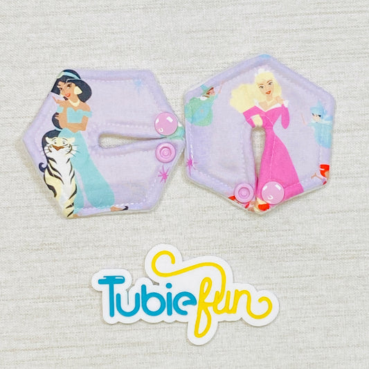Hexagon G-Tube Button Pad Cover - Princesses