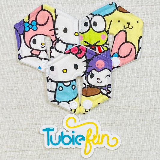 Hexagon G-Tube Button Pad Cover - Kitty and Friends
