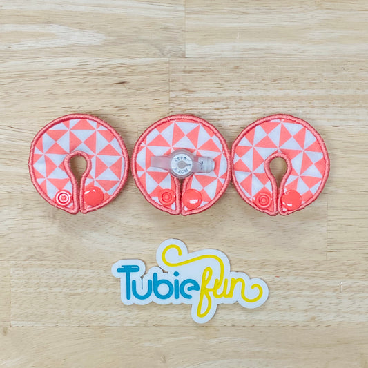 G-Tube Button Pad Cover - Peach Shapes