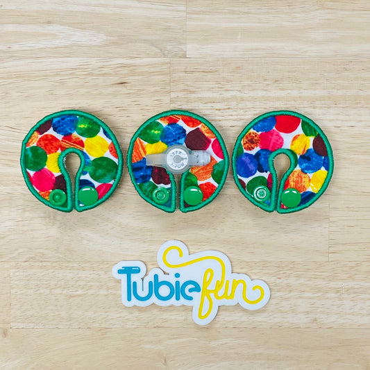 G-Tube Button Pad Cover - Caterpillar Dots