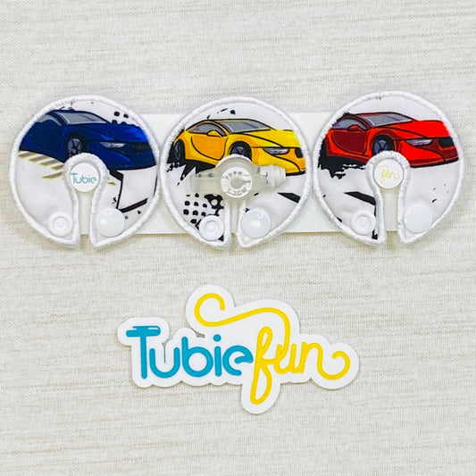 G-Tube Button Pad Cover - Race Cars
