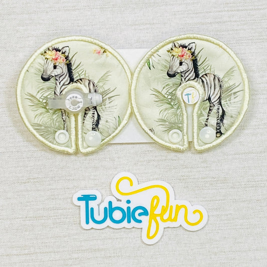 Button Pad Cover Large - Zebras and Flowers