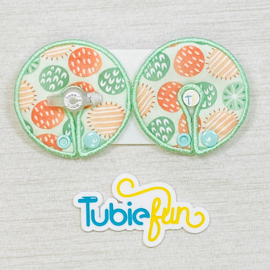 Button Pad Cover Large - Abstract on Green