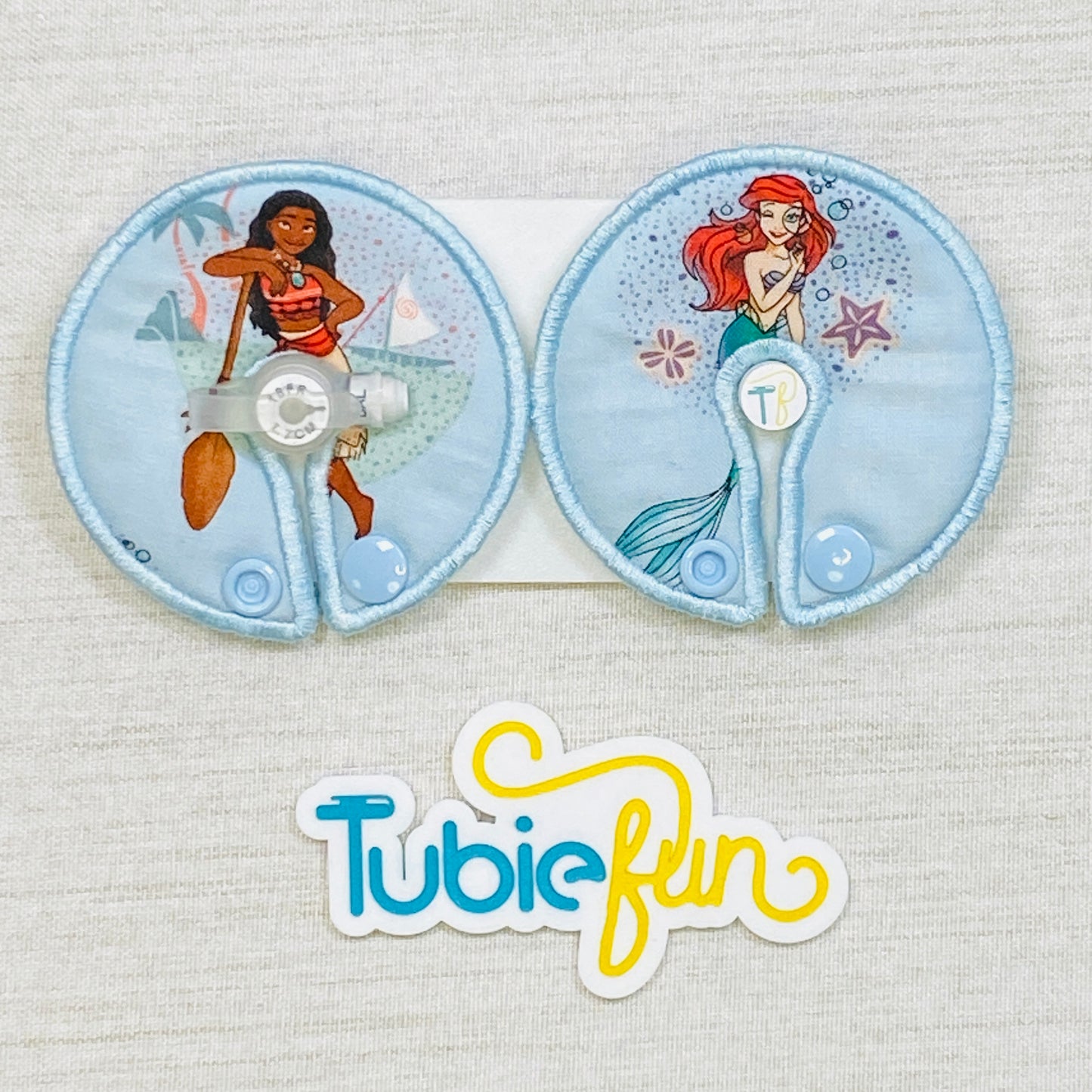 Button Pad Cover Large - Princesses on Blue