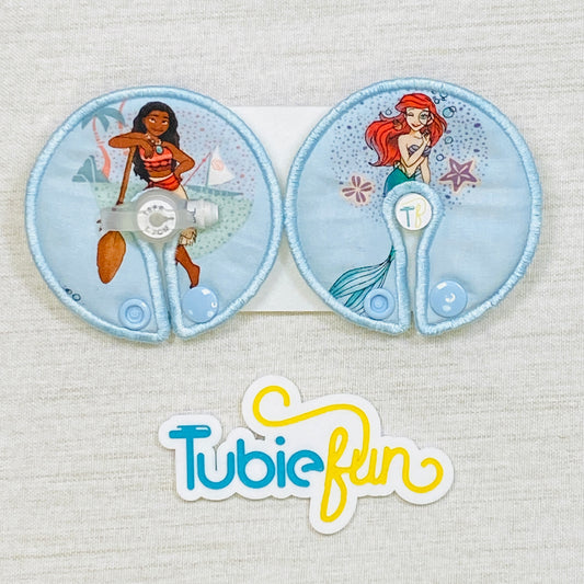 Button Pad Cover Large - Princesses on Blue