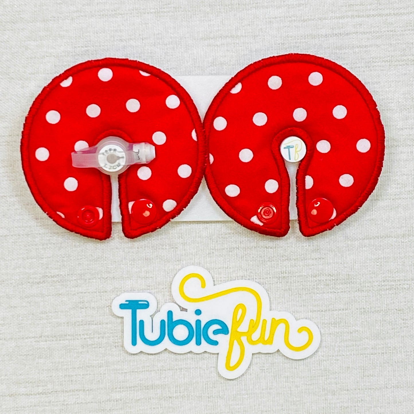 Button Pad Cover Large - White Dots on Red