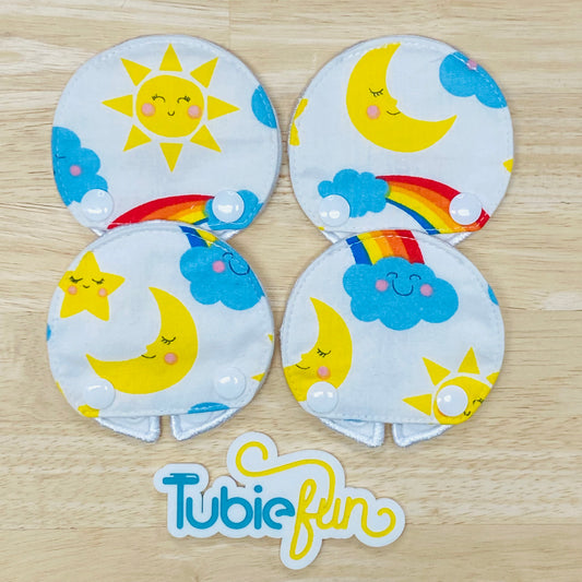 Covered Button Pad - Suns, Moons and Clouds
