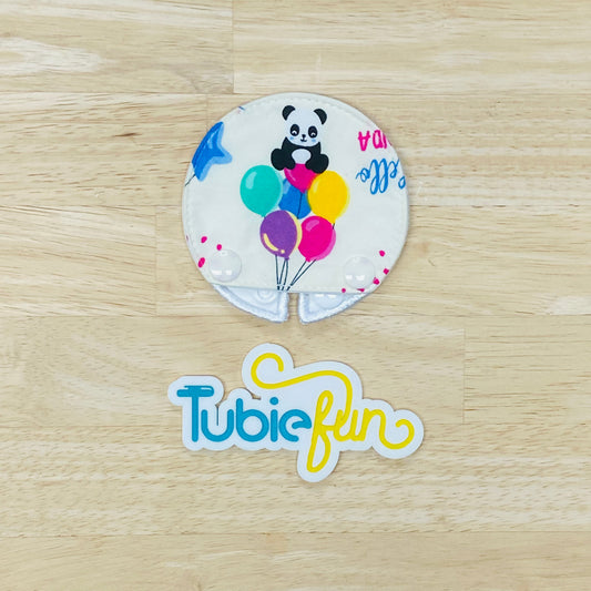 Covered Button Pad - Panda on Balloons